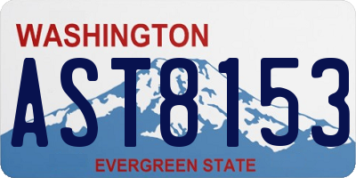 WA license plate AST8153