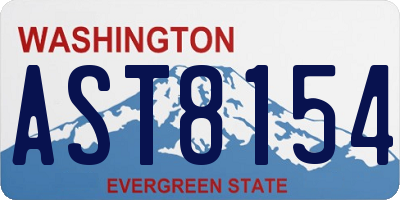 WA license plate AST8154