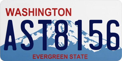 WA license plate AST8156