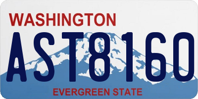 WA license plate AST8160