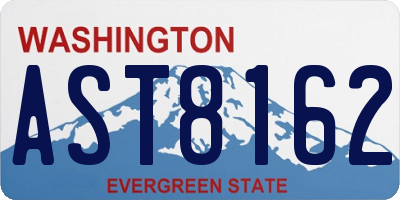WA license plate AST8162
