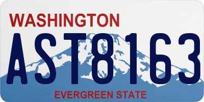 WA license plate AST8163