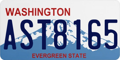 WA license plate AST8165