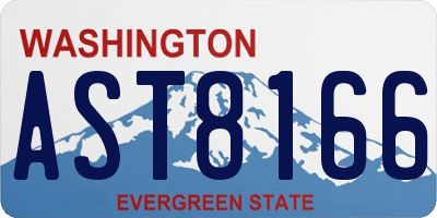 WA license plate AST8166