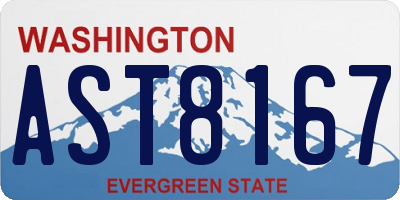 WA license plate AST8167