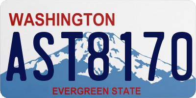 WA license plate AST8170