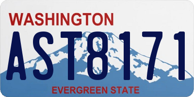 WA license plate AST8171