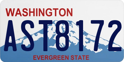 WA license plate AST8172