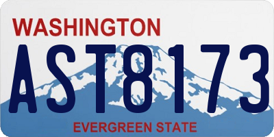 WA license plate AST8173