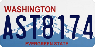 WA license plate AST8174