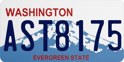 WA license plate AST8175