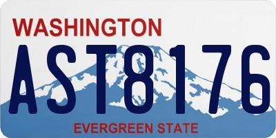 WA license plate AST8176