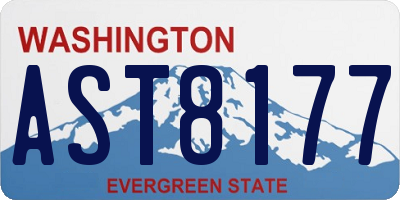 WA license plate AST8177
