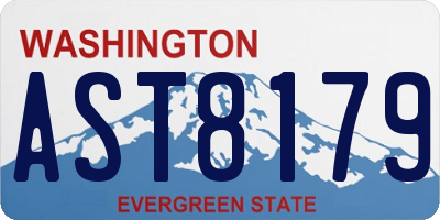 WA license plate AST8179