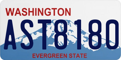 WA license plate AST8180