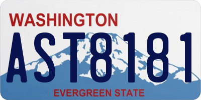 WA license plate AST8181