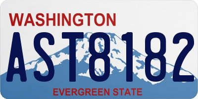 WA license plate AST8182
