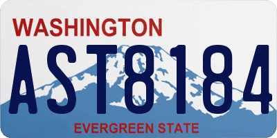 WA license plate AST8184