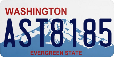 WA license plate AST8185