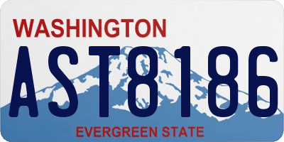 WA license plate AST8186