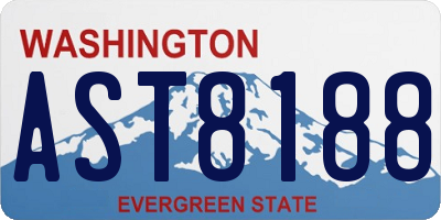 WA license plate AST8188