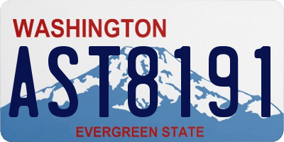 WA license plate AST8191