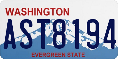 WA license plate AST8194