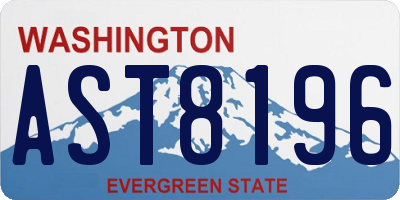 WA license plate AST8196