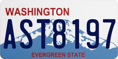 WA license plate AST8197
