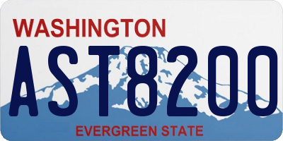 WA license plate AST8200