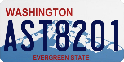 WA license plate AST8201