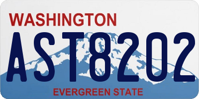 WA license plate AST8202