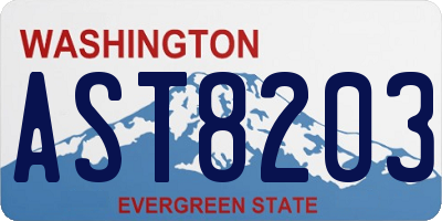 WA license plate AST8203