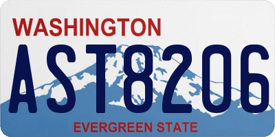 WA license plate AST8206