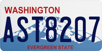 WA license plate AST8207