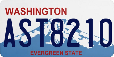 WA license plate AST8210