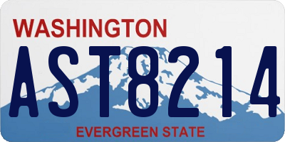 WA license plate AST8214