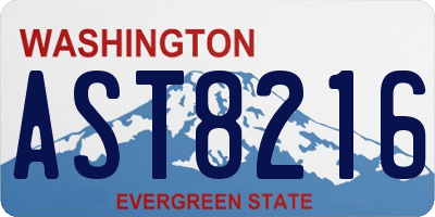 WA license plate AST8216