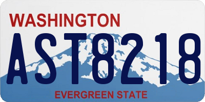 WA license plate AST8218