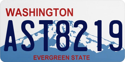 WA license plate AST8219