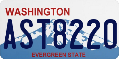 WA license plate AST8220