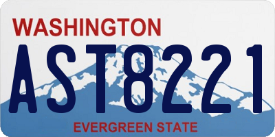 WA license plate AST8221