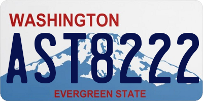 WA license plate AST8222