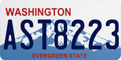 WA license plate AST8223