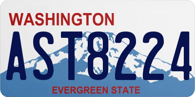 WA license plate AST8224