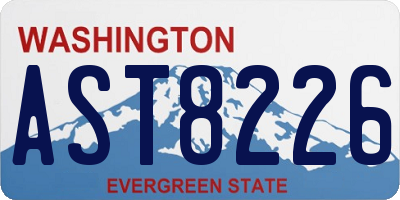 WA license plate AST8226