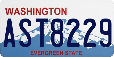 WA license plate AST8229
