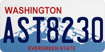 WA license plate AST8230