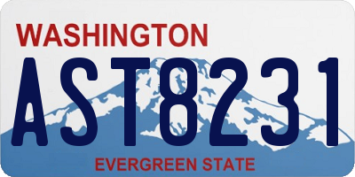 WA license plate AST8231