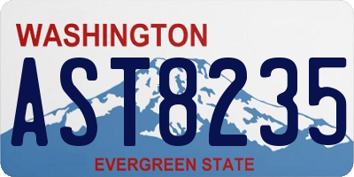 WA license plate AST8235